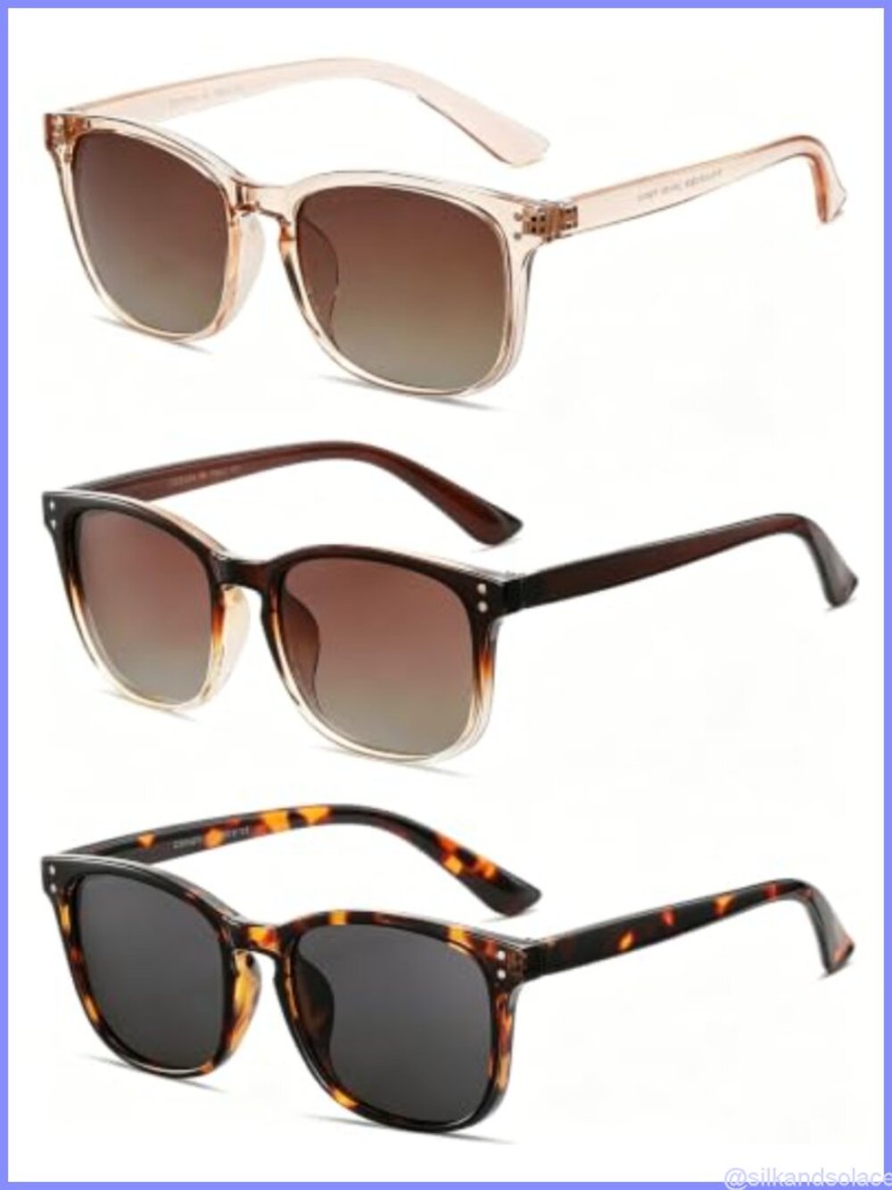 3 Pack Polarized Sunglasses for Women Retro UV400 Protection